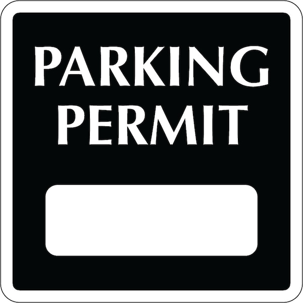 Lustre-Cal Repositionable Parking Permit Black 2in x 2in Square 1 Blank No Pad, 50PK 253749Py1KSq0000 - main